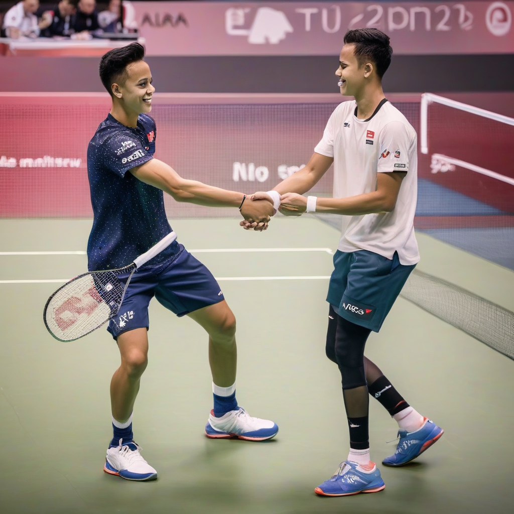 Anthony Ginting Berfoto Bareng Pebulu Tangkis Lebanon