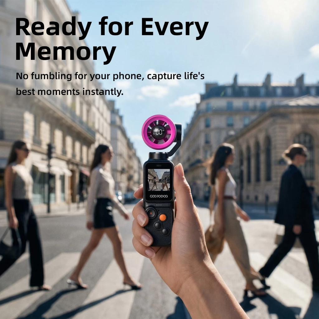 Goojodoq GFS025 Kipas Camera 180° Adjustable 1.3-inch screen Mengambil foto dan video Turbo kipas angin